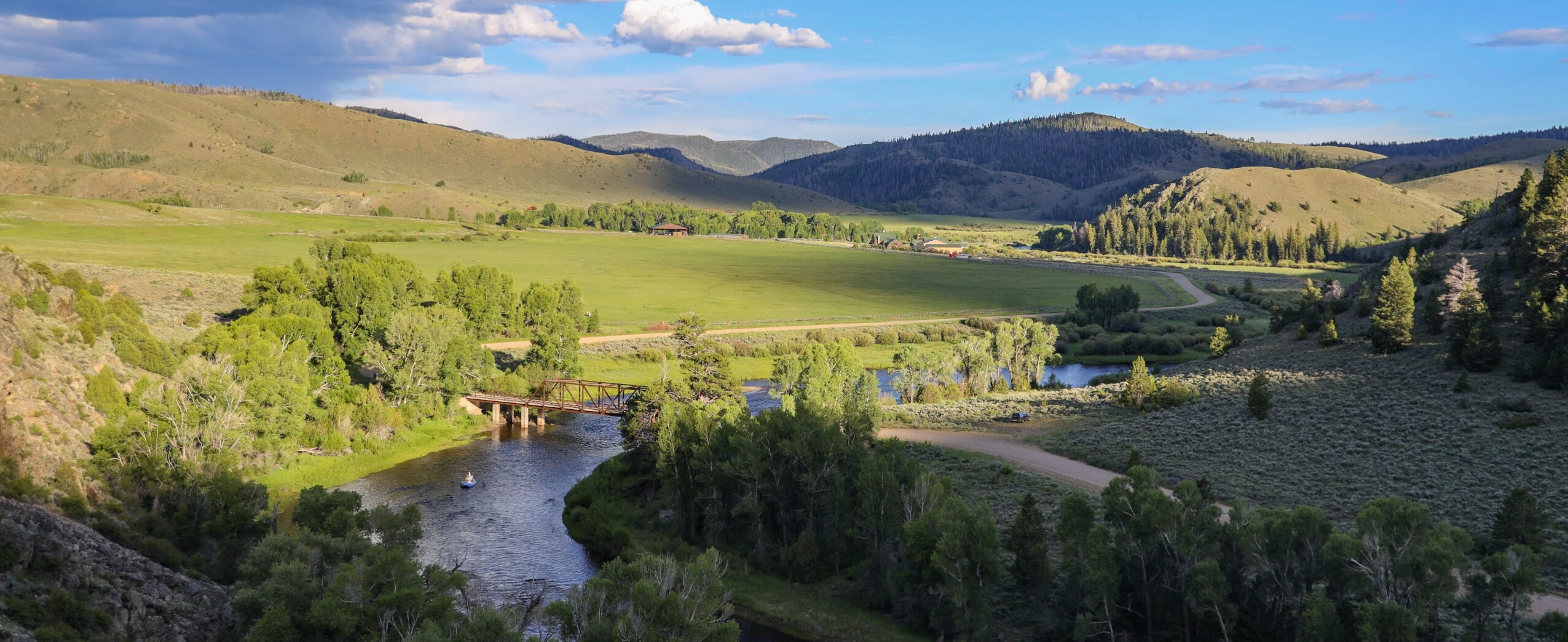Green Wyoming ranch valley
